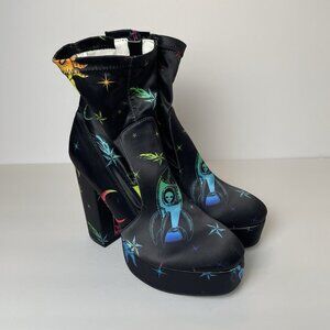 Dolls Kill Current Mood Celestial Magic Platform Boots Womens Size 8 Rainbow